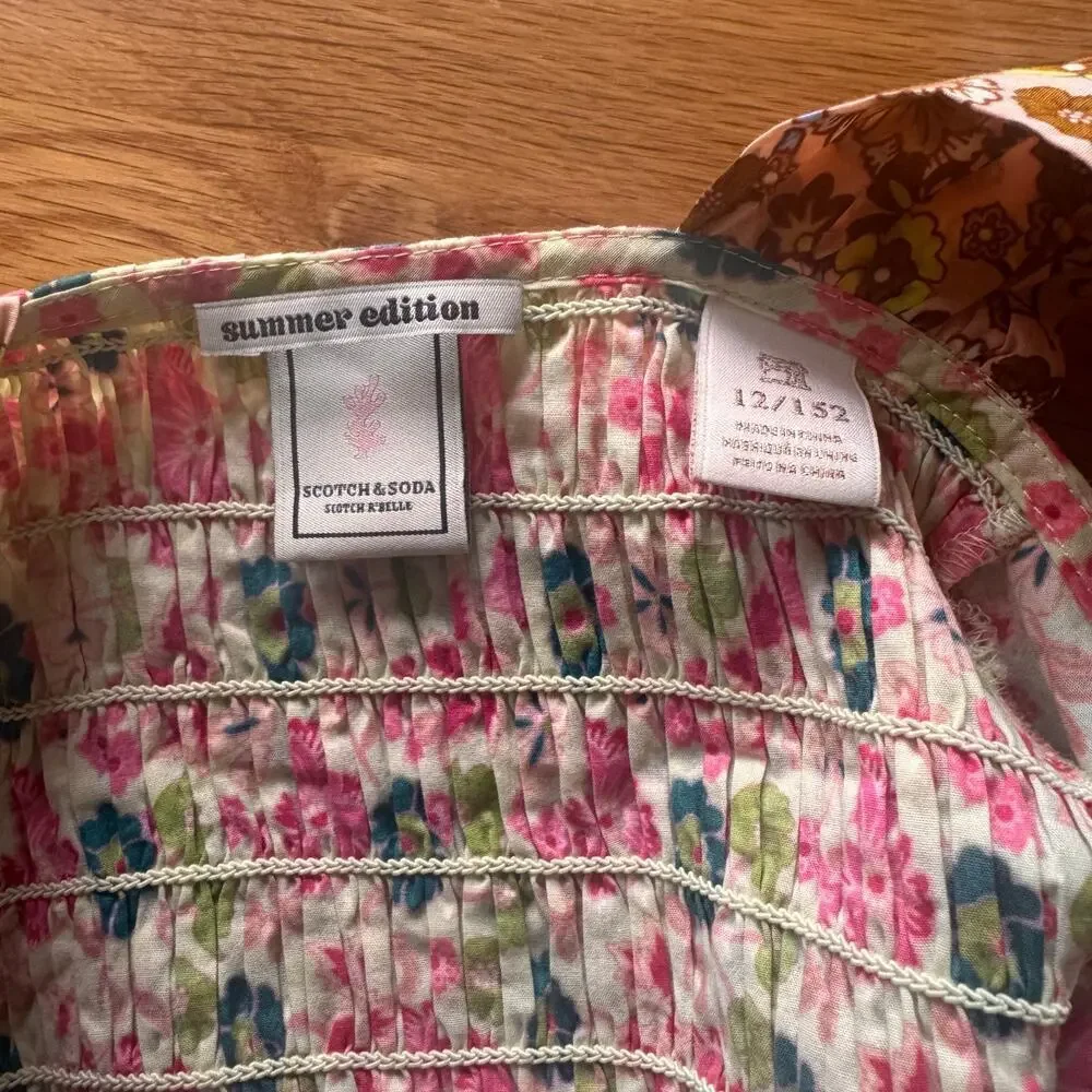 Scotch & Soda Girls Matching Set Tank Shorts Floral Boho Size 12